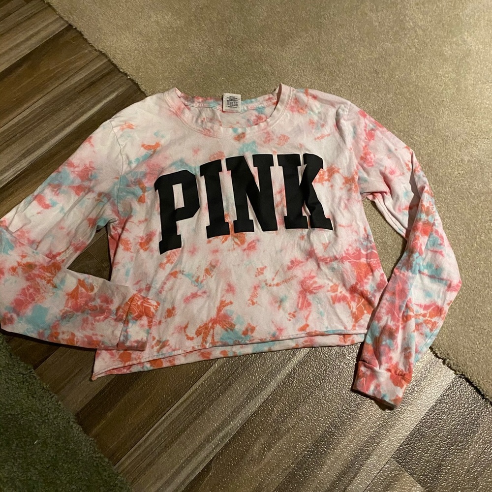 PINK VICTORIA SECRET Tie dye cropped top